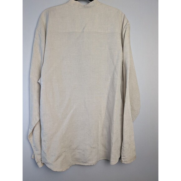 CUBAVERA Shirt Mens L Linen Blend Pullover Guayabera Long Sleeve - Picture 11 of 14